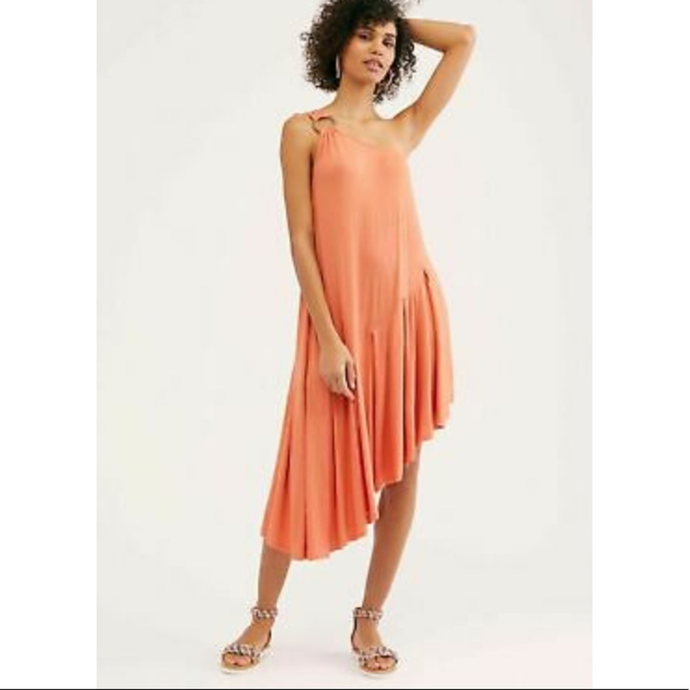 Free People One Shoulder Asymmetrical Hem Dress